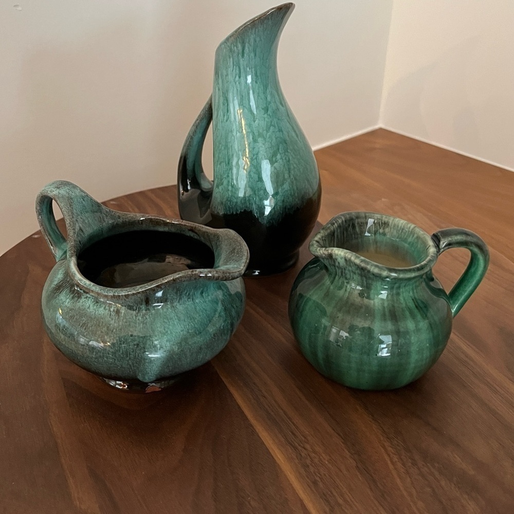 Vintage Lot of 3 Jugs Canuck Evangeline Ware & Ineke Pottery BC Drip Glaze